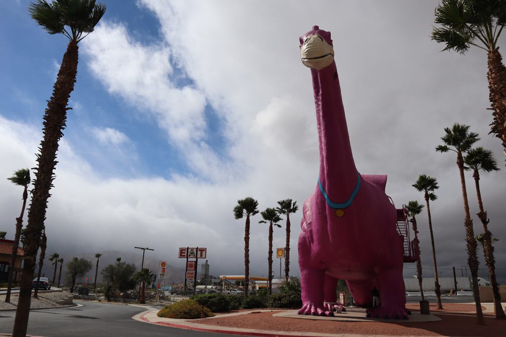 Cabazon Dinosaurs and wheel inn diner california